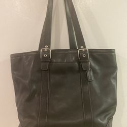Coach Black Leather  “Hamptons Lunch Shopper”