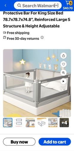 Baby Bed Guard Rail for Toddlers, 3 Packs Bed Guardrail with Protective Bar For King Size BedBaby Bed Guard Rail for Toddlers, 3 Packs Bed Guardrail w