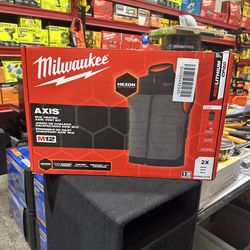 Milwaukee Men's 2 X-Large M12 12-Volt Lithium-Ion Cordless Axis Gray Heated Quilted Vest Kit with (1) 2.0 Ah Battery and Charger