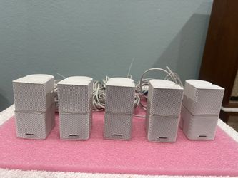 Lot of 5 Genuine Bose Jewel Double Cube Speakers W Cable Wires