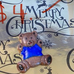 Small Ceramic Hand painted Bear magnet