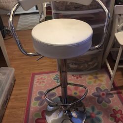 White Leather Stool Pair Of 2