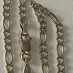 Solid 14k Gold Italy Figaro Chain / Necklace 22” with 18k Gold Lobster Clasp 