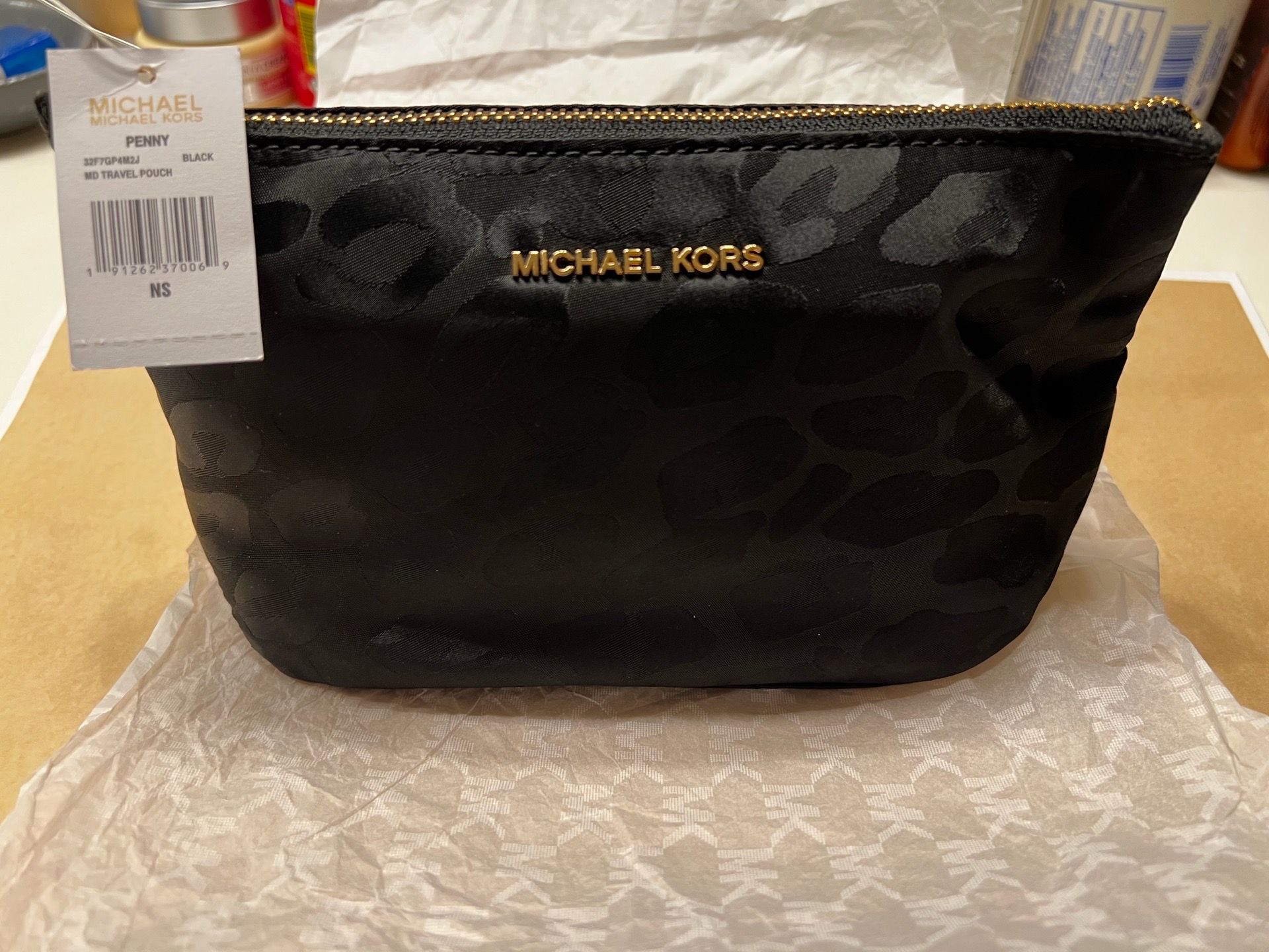 Brand New MK Penny Travel Black Leopard Print Makeup Bag/Pick Up Only 77090 Area