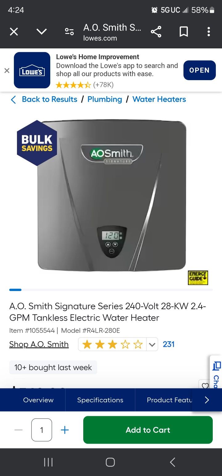 Tankless Waterheater
