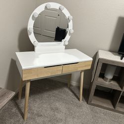 Modern Vanity with Hollywood Mirror