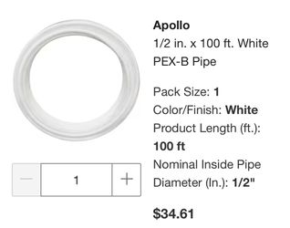 Apollo Pex B Pipe 1/2”