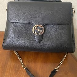Gucci Interlocking Black leather handbag 