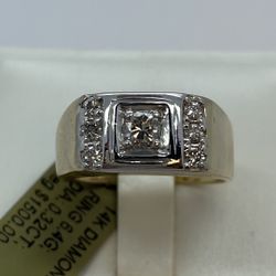 14K Diamond Ring.  