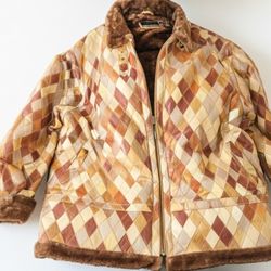 Men's Vintage Legacy Genuine Leather Patchwork Jacket with Faux Fur Lining