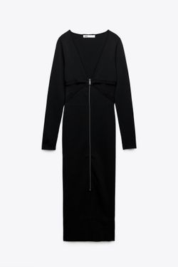 chinese dress ladies ZARA Black Velvet Mini Dress main image 0