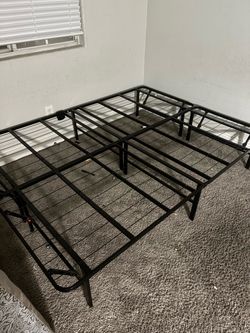 Folding metal queen bed frame