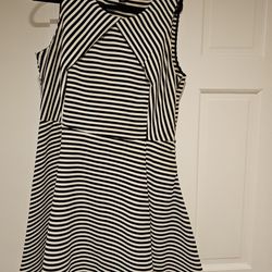 Black & White Striped Midi Dress By Attention Size XL x Large 