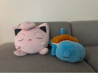 Large Sleeping Pokémon Plush Set – Jigglypuff & Squirtle Stuffed Animals