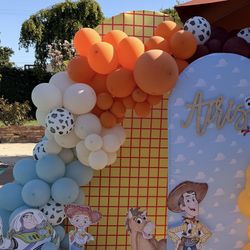 Toy Story Yellow And Red Backdrop Fabric Cover 