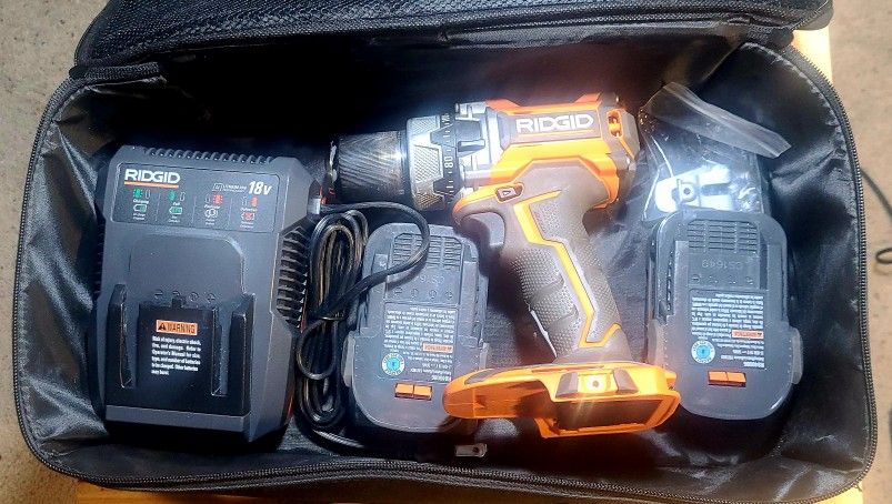 RIGID GEN 5X BRUSHLESS 1/2 INCH HAMMER DRILL W/ 2 BATTERIES & CHARGER🔨