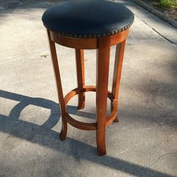 Round  14" In Diameter Wooden Bar Stool 30" Tall
