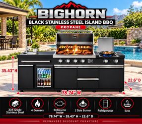 New patio island bbq stainless steel propane