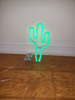 Cactus LED Light – Green Glow, USB or Battery Powered