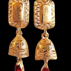 Fashion jewelry gold plated with red ruby