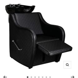 Salon Chair And Ceramic Bowl For Shampooing 