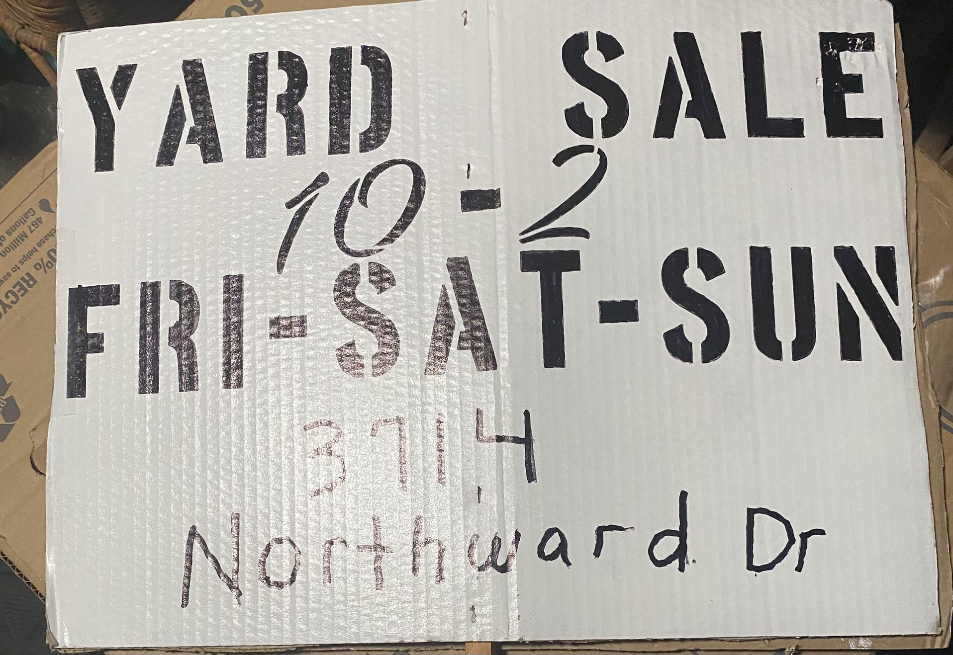 Yard Sale Fri.  Sat. Sun. 