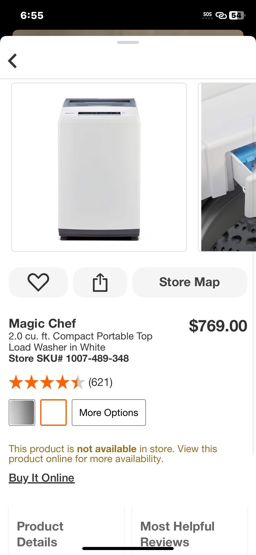 Magic Chef 2.0 cu. ft. Compact Portable Top Load Washer in White