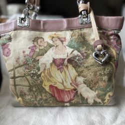 Brighton Jodi Mauve Reversible Leather Handbag with Wallet, Pouch Case & Sleeper Bag