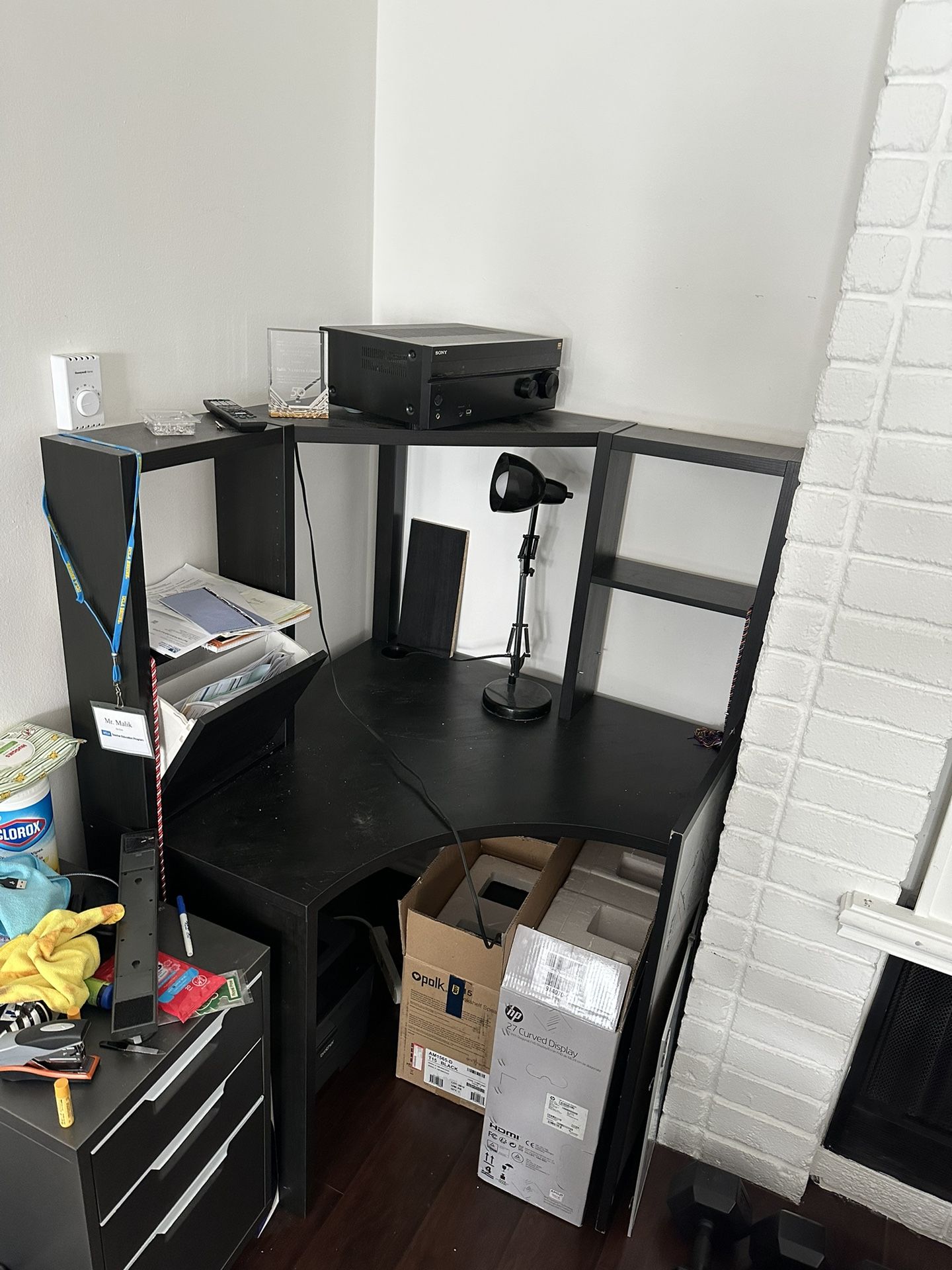 MICKE IKEA Corner Desk With Hutch Black