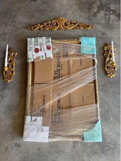 Set of 4 Victorian Vintage mirror frame candle holder
