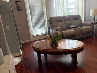 Oval wood table