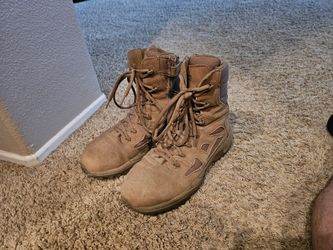 Reebok Men's Rapid Response Rb Safety Toe 8" Stealth Boot with Side Zipper Military & Tactical