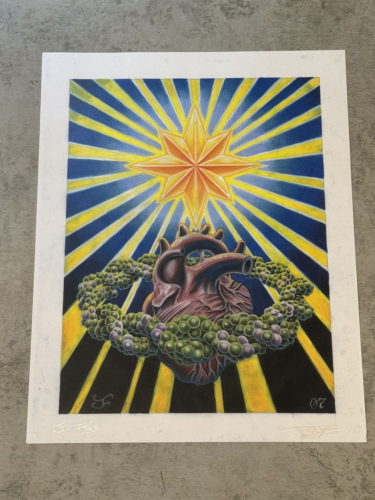 JOEY FOOTE - Incredible Abstract Heart Tattoo Design Lithograph Signed/Numbered
