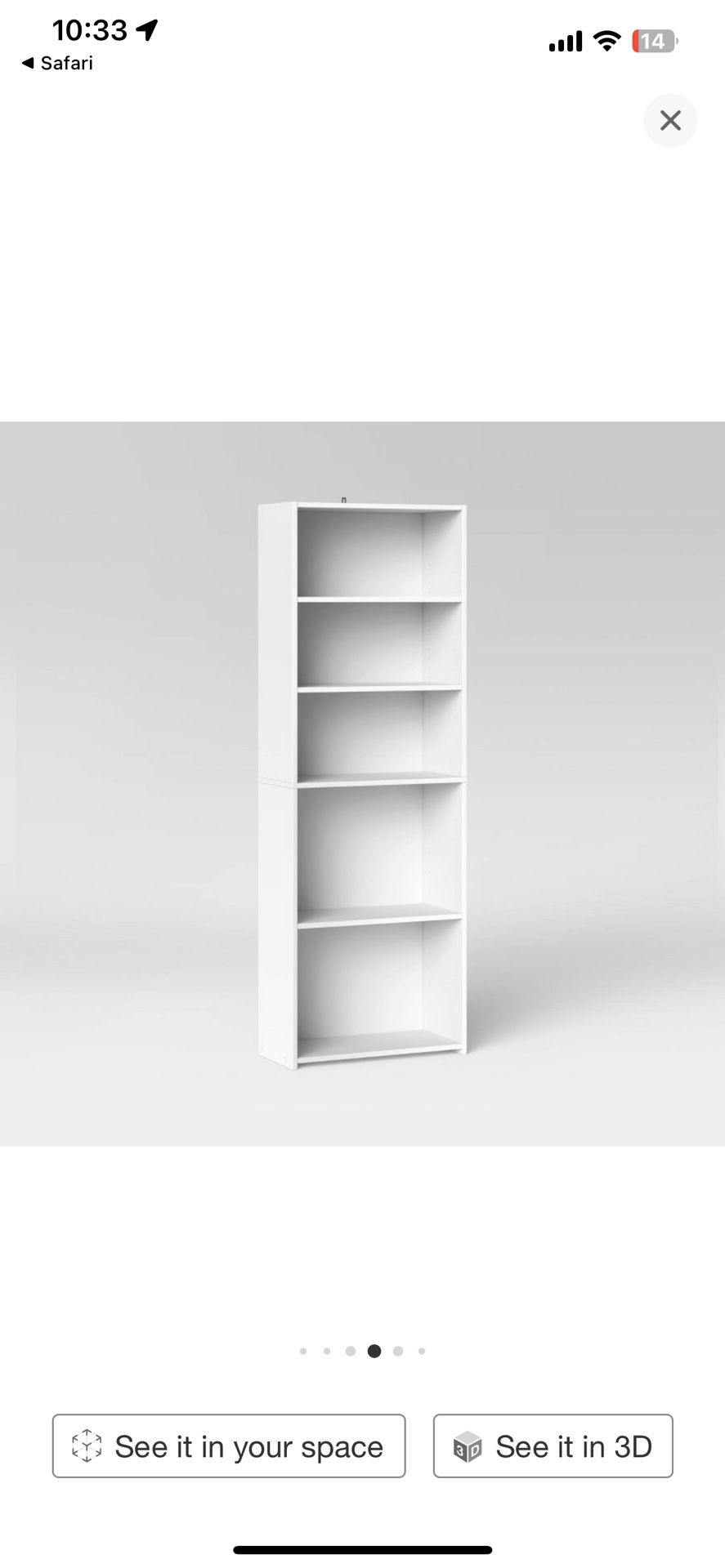 Brand New 5 Shelve White Bookshelf Shoe/bag Shelf 