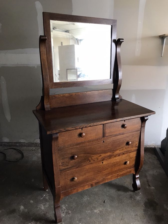 Vintage Doernbecher manufacturing company dresser with mirror