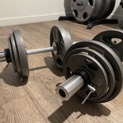 Beautiful Olympic Dumbbells [only Set I Have] 45 lbs On Each Hand (90 lbs Total)