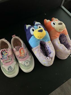 Bluey toddlers tennishoes and slippers