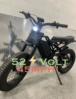 New - 52V1500/2500Watt Electric Cruiser E-Bike, 25ah, 20x4.5 Super Fat Tire