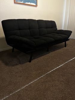 Mainstays 72 inch Memory Foam Futon Sofa Bed, Black