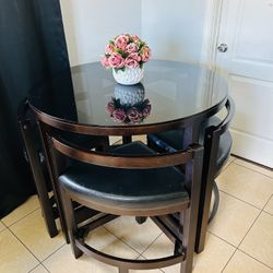 DINING GLASS TOP TABLE 