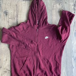 Women’s Size Large Nike Burgundy, Hooded Sweatshirt