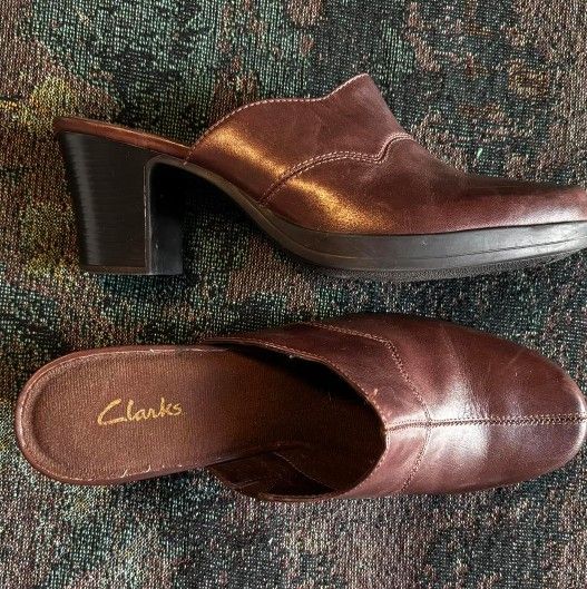 Clarks Women's Leather Mules