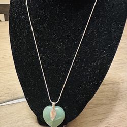 925 SILVER CHAIN WITH HEART CHARM NEW BEATIFUL 