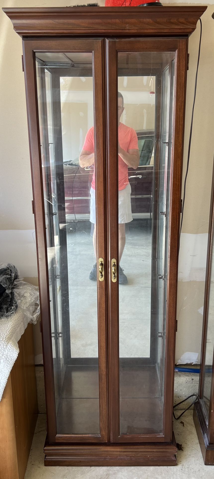 4 Glass shelf lighted Curio Cabinet 2 Of 2 Listed