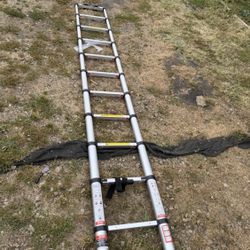 14.5 ft. Telescoping Extension Aluminum Ladder, Lightweight Collapsible with 330 Ibs. Capacity