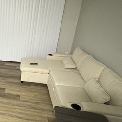 Sectional Sleeper Sofa L shaped Charging Couch with Usb Storage Chaise Reversible Pull Out Bed for Small Space,Beige