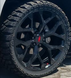 24” Chevy Silverado GMC Sierra Replica Wheels & Tires Off-Road Tahoe Yukon Escalade Suburban Rines Y