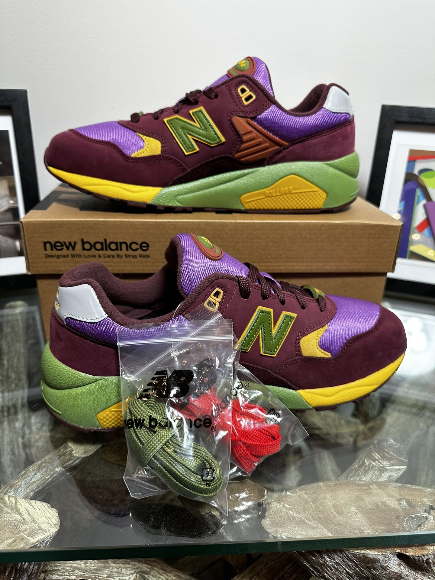 New Balance X Stray Rats 580 Men\'s Size 7 Tribute to 2007 - Burgundy Sneakers Stray Rats x New Balance 580 Tribute to 2007 - Burgundy for  main image 3