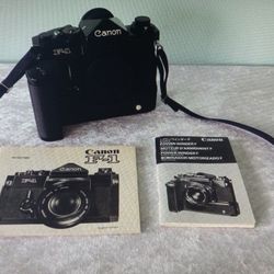 Canon F1 35mm Film Camera Body And Power Winder F With Manuals