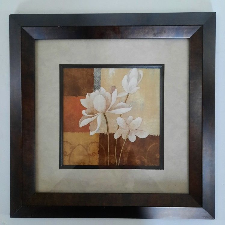 Kohl's Flower Painting Black Frame, 15x15" Approx.